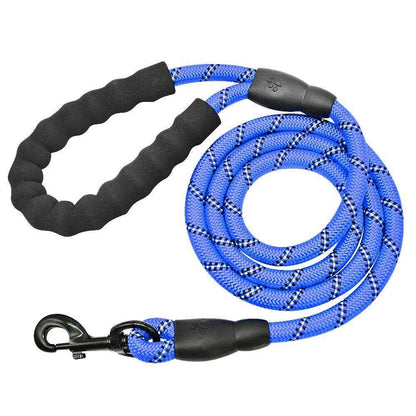 Durable Reflective Dog Leash, 5ft Heavy-Duty Chew-Proof Rope with Padded Handle for Comfort and Safety 0
