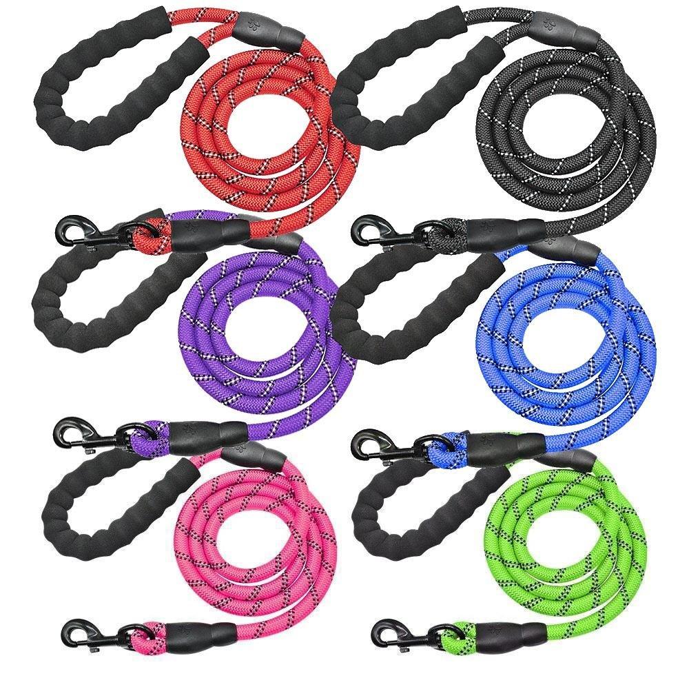 Durable Reflective Dog Leash, 5ft Heavy-Duty Chew-Proof Rope with Padded Handle for Comfort and Safety 1