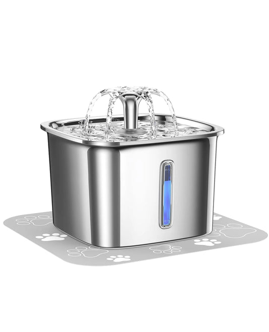 Durable Stainless Steel Cat Water Fountain with 95 oz Capacity and Quiet Operation 0