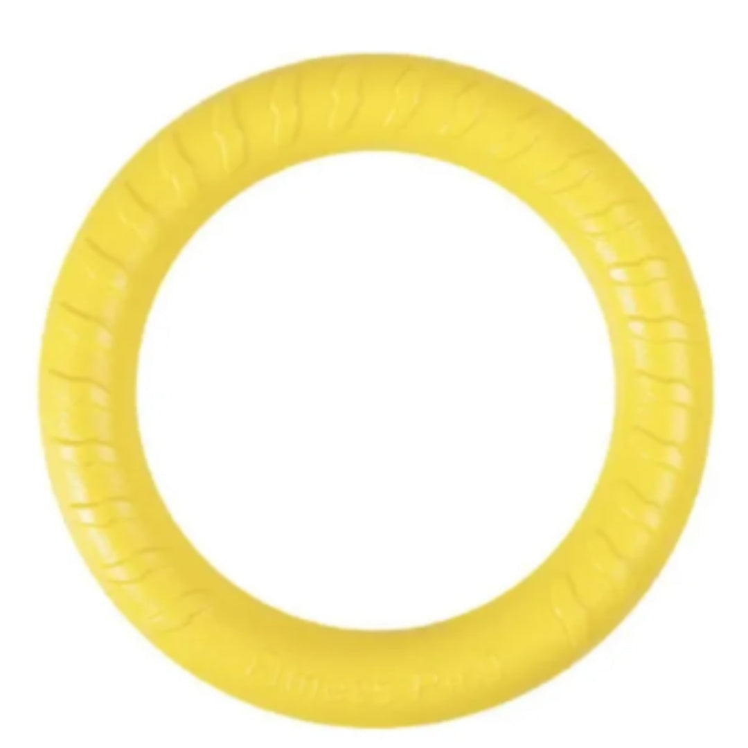 Durable Yellow Rubber Chew Ring for Dogs – Interactive Toy for Active Play in Small and Large Sizes 8