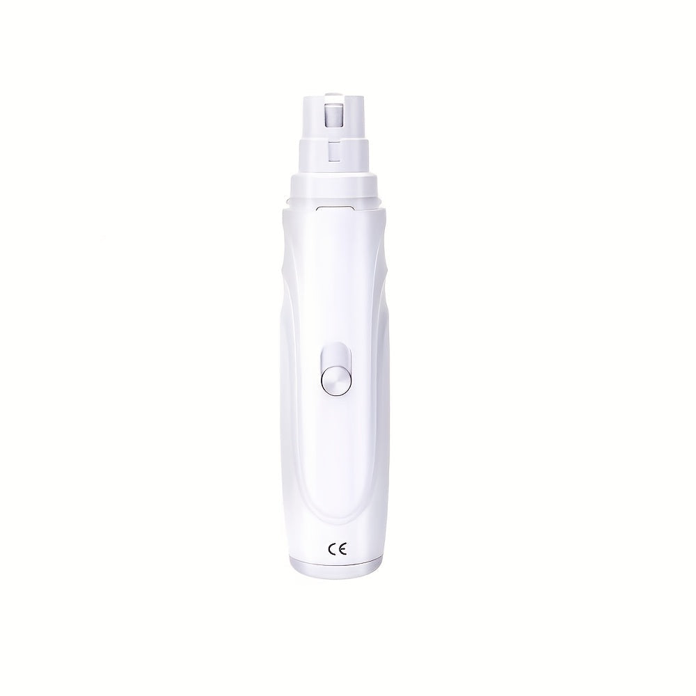 Electric Dog Nail Grinder featuring two-speed control, designed for ergonomic handling and quiet operation, ensuring smooth and stress-free nail trimming for pets. 6