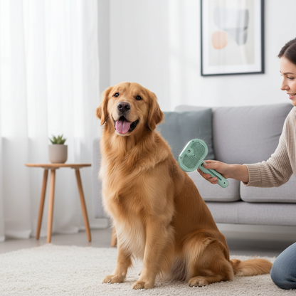 Electric Dog and Cat Grooming Brush with Steam Mist – Anti-Tangle Comb for Healthier Coats 1