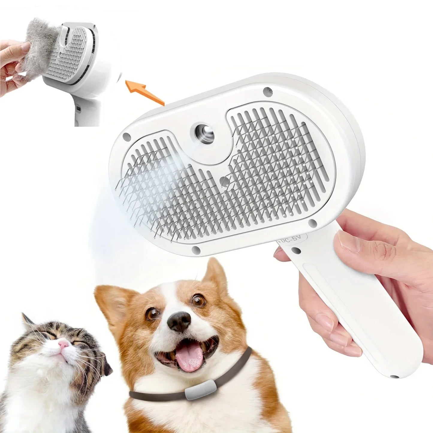 Electric Dog and Cat Grooming Brush with Steam Mist – Anti-Tangle Comb for Healthier Coats 4