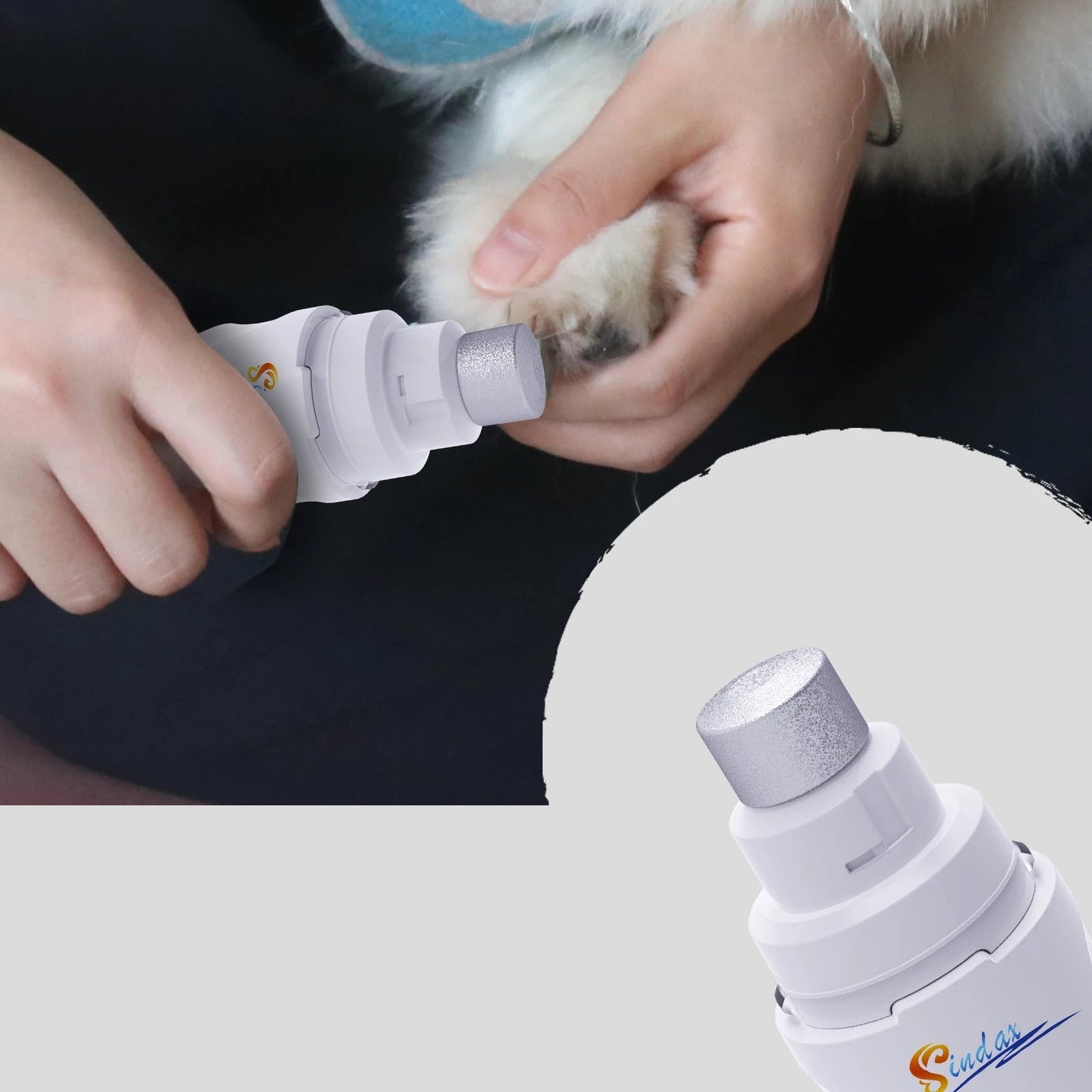 Electric Nail File for Dogs and Cats – Rechargeable, Quiet, 2 Speed Nail Grinder 3