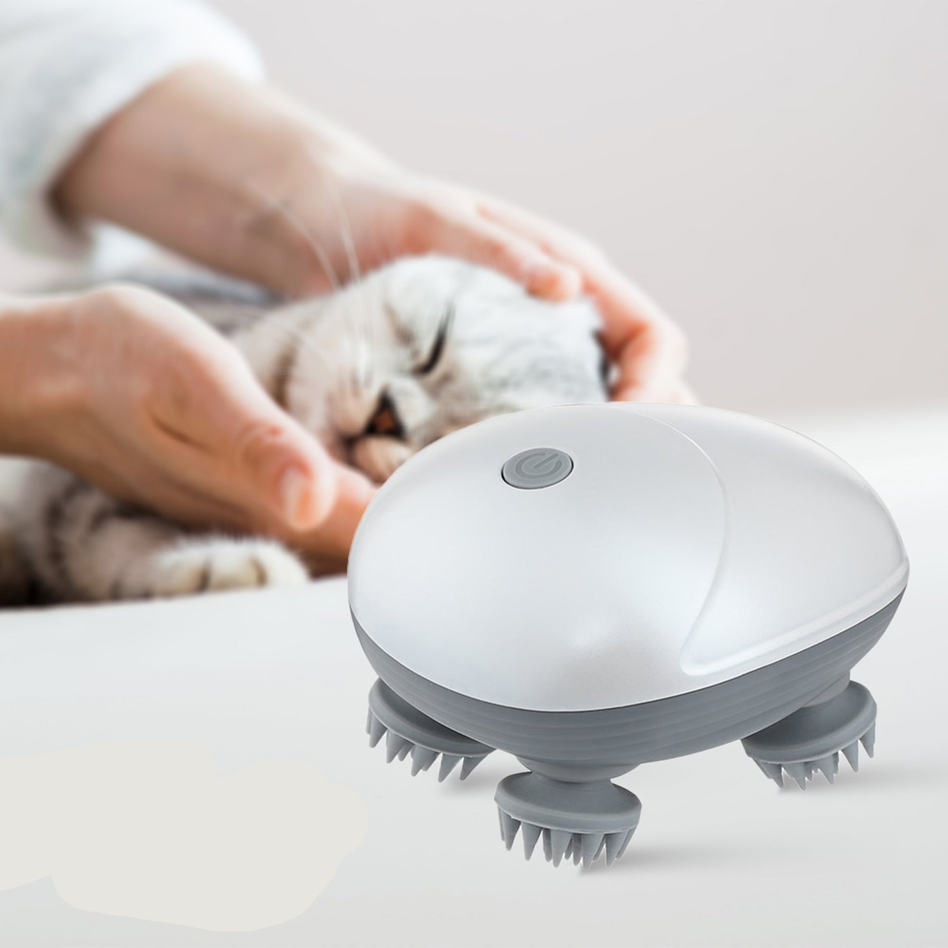 Electric Scalp Massager for Pets with 6 Massage Techniques, Waterproof Design, Soft Silicone Head, USB Rechargeable 6