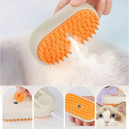 Electric Steam Brush for Pet Grooming – 3-in-1 Steam, Spray, and Massage Function 3