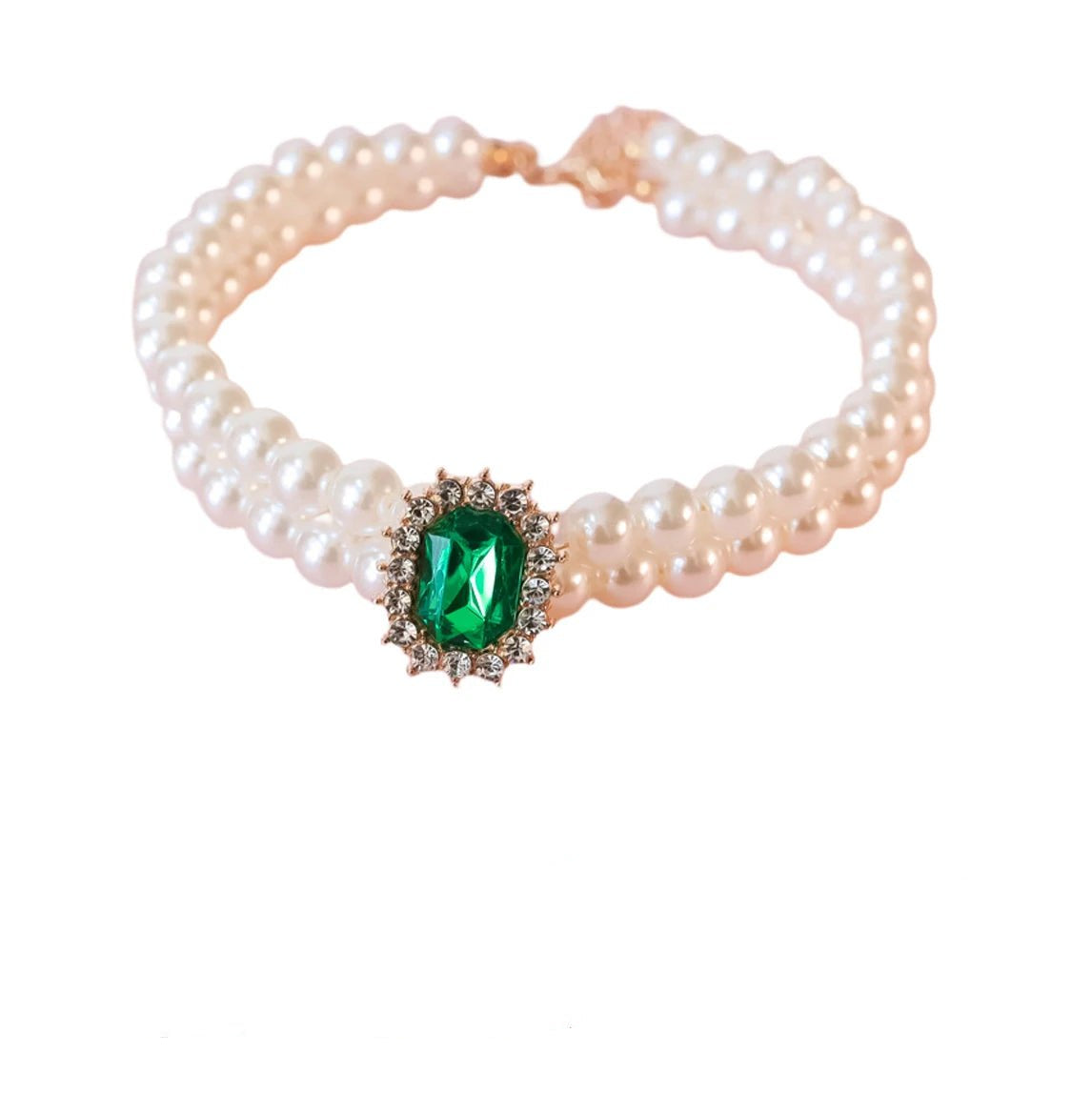 Elegant Pearl Necklace with Crystal Accents – Adjustable Collar Necklace XS to L for Any Occasion 3