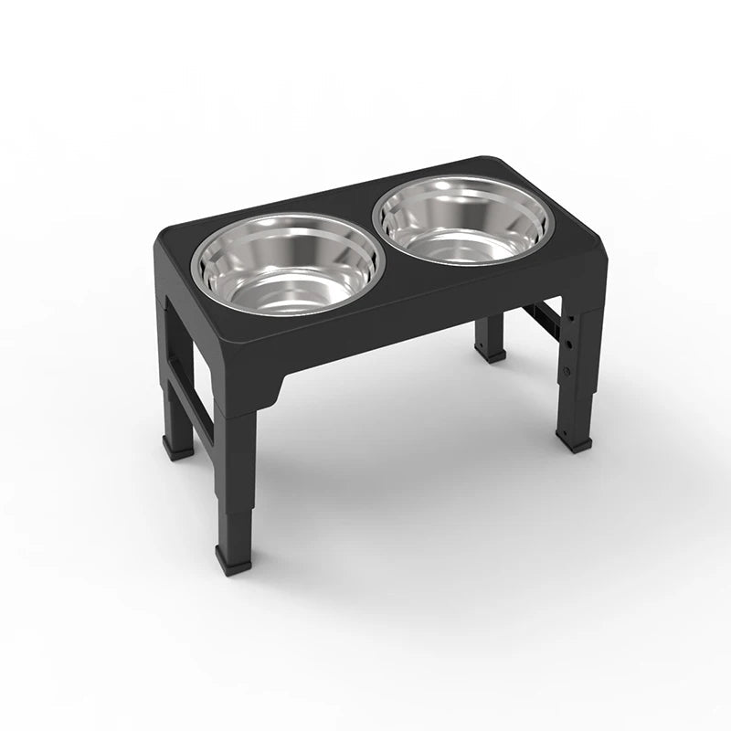 Elevated Dog Bowl with Adjustable Height and Stainless Steel Bowls – Ergonomic Raised Dog Feeder for All Breeds 0
