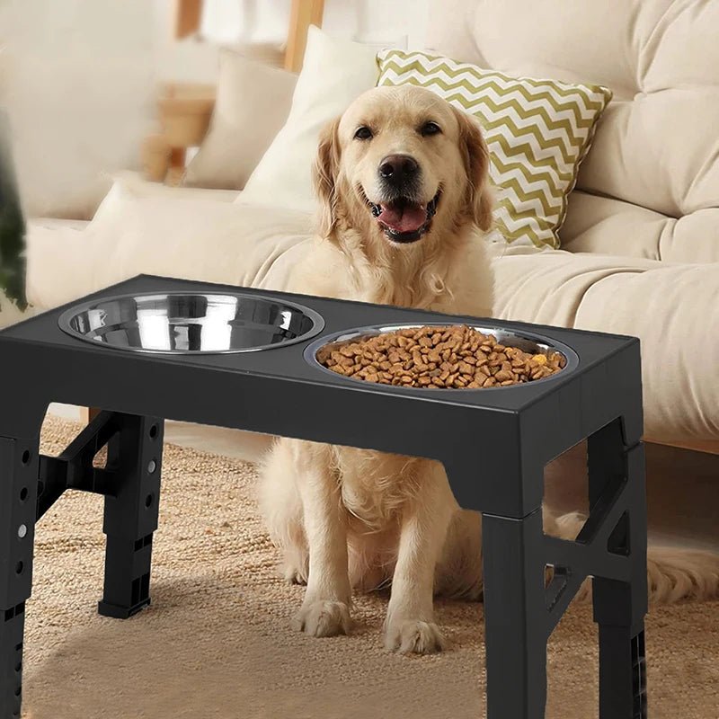 Elevated Dog Bowl with Adjustable Height and Stainless Steel Bowls – Ergonomic Raised Dog Feeder for All Breeds 1