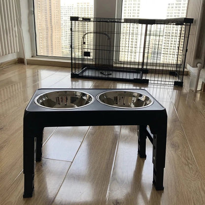 Elevated Dog Bowl with Adjustable Height and Stainless Steel Bowls – Ergonomic Raised Dog Feeder for All Breeds 3