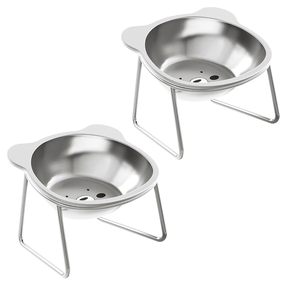 Elevated Stainless Steel Cat Litter Box with Dual Bowls for Cats and Small Dogs – Ergonomic Design for Comfort and Health 0