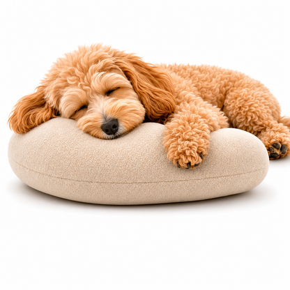 Ergonomic dog neck support pillow designed for restful sleep, featuring a soft plush design for ultimate comfort and support. 1