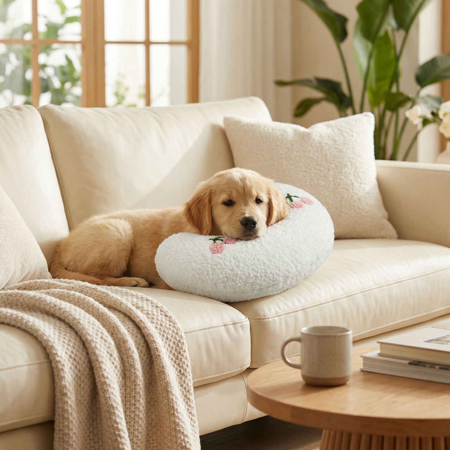 Ergonomic dog neck support pillow designed for restful sleep, featuring a soft plush design for ultimate comfort and support. 9