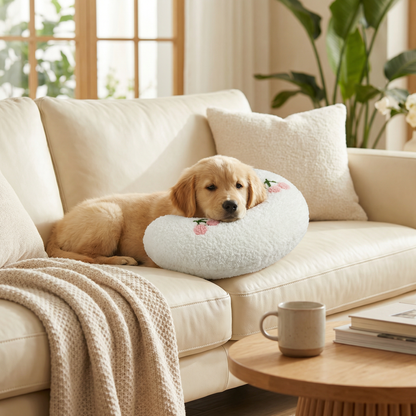 Ergonomic dog neck support pillow designed for restful sleep, featuring a soft plush design for ultimate comfort and support. 9
