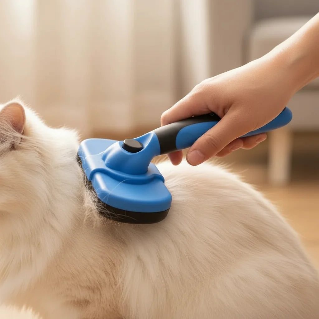 Ergonomic Dog and Cat Brush with Soft Stainless Steel Pins for Gentle Grooming 8