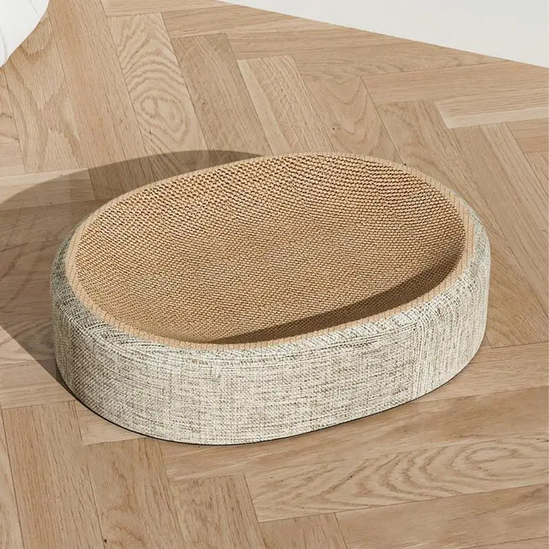 Ergonomic Oval Cat Bed with Durable Sisal – Multi-Purpose Scratch Furniture for Cozy Lounging and Play 2