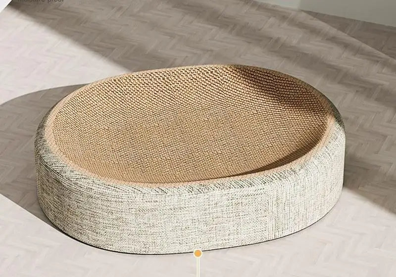 Ergonomic Oval Cat Bed with Durable Sisal – Multi-Purpose Scratch Furniture for Cozy Lounging and Play 7