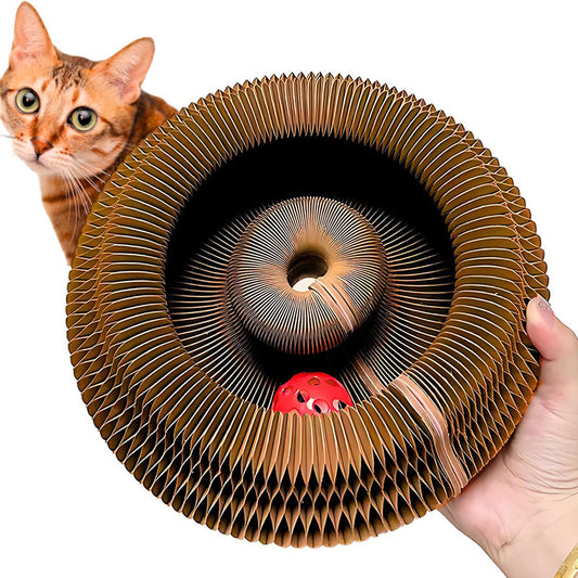 Expandable Accordion Cat Scratcher Toy with Interactive Ball – Durable and Eco-Friendly Design 0