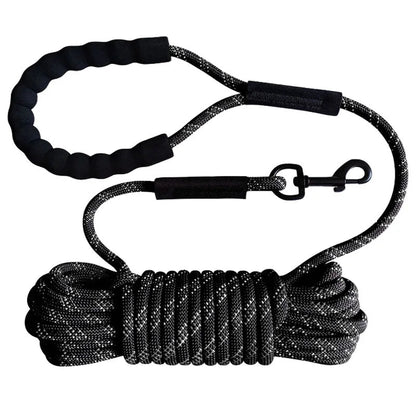 Extra Long Reflective Dog Leash – Durable Nylon, Comfortable Foam Handle, Ideal for Training and Walking, Available in 10m, 15m, 20m 2