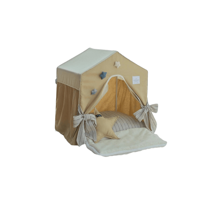Fairy Tale Stars Small Pet Tent – Cozy Cotton Plush Bed for Cats and Dogs, Easy to Clean, Collapsible Design 1