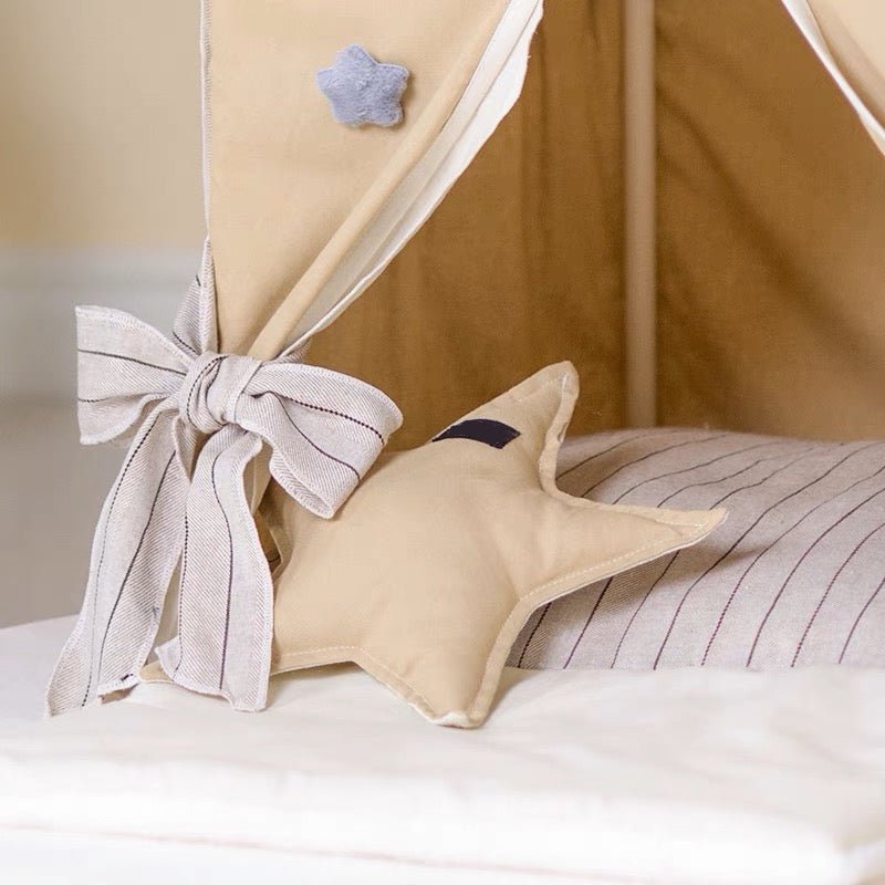 Fairy Tale Stars Small Pet Tent – Cozy Cotton Plush Bed for Cats and Dogs, Easy to Clean, Collapsible Design 7