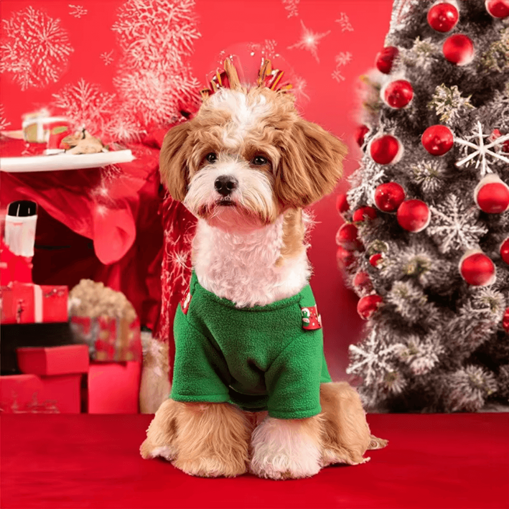 Festive Christmas Elk Dog Dress for Small to Large Breeds – Soft and Comfortable Holiday Outfit 0