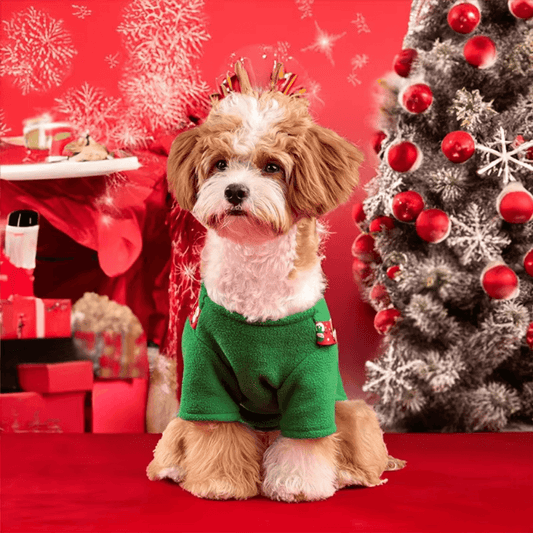 Festive Christmas Elk Dog Dress for Small to Large Breeds – Soft and Comfortable Holiday Outfit 0
