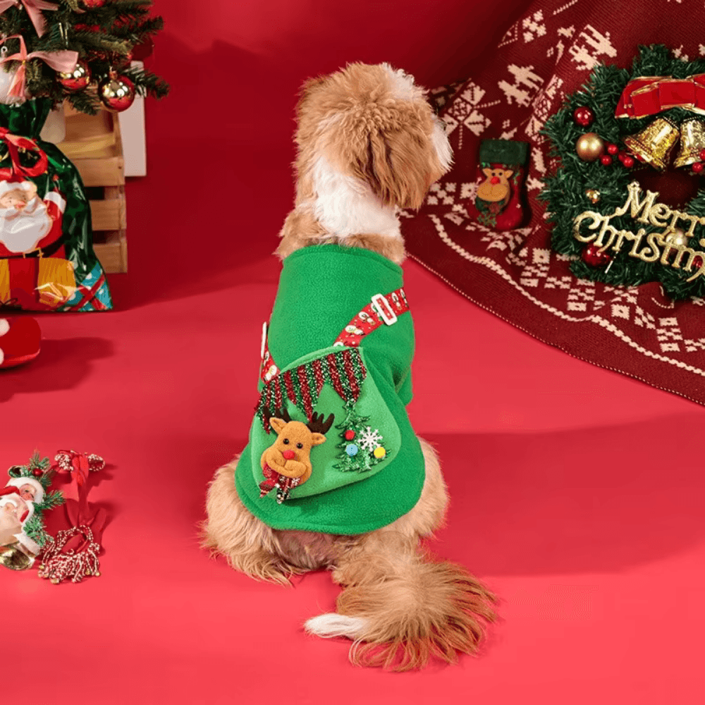 Festive Christmas Elk Dog Dress for Small to Large Breeds – Soft and Comfortable Holiday Outfit 3