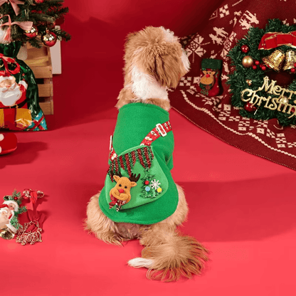 Festive Christmas Elk Dog Dress for Small to Large Breeds – Soft and Comfortable Holiday Outfit 3