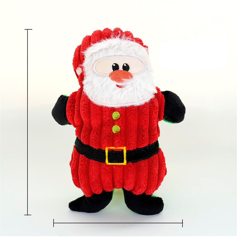 Festive Christmas Plush Pet Toy for Dogs and Cats – Soft, Squeaky Holiday Characters for Fun Playtime 0