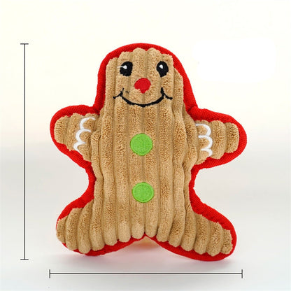 Festive Christmas Plush Pet Toy for Dogs and Cats – Soft, Squeaky Holiday Characters for Fun Playtime 4