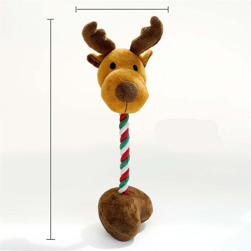 Festive Christmas Plush Pet Toy for Dogs and Cats – Soft, Squeaky Holiday Characters for Fun Playtime 6