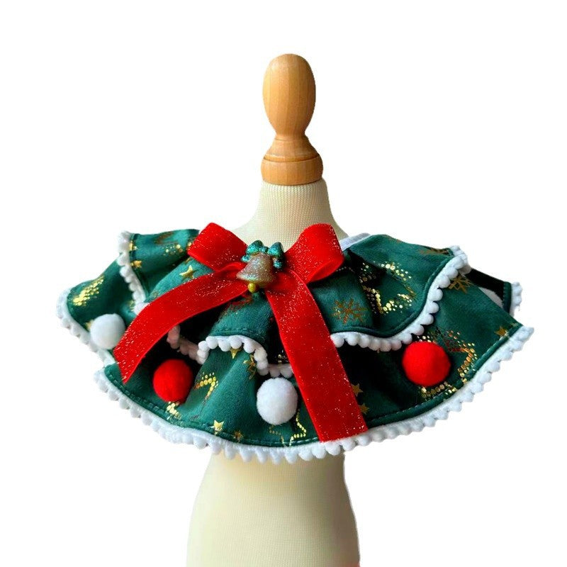 Festive Christmas Tree Scarf Collar for Pets – Soft and Comfortable Holiday Accessory 1