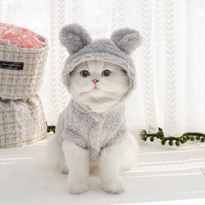 Fleece Dog Hoodie for Small and Medium Pets – Soft Warm Hooded Coat in Grey, Pink, and Beige 2