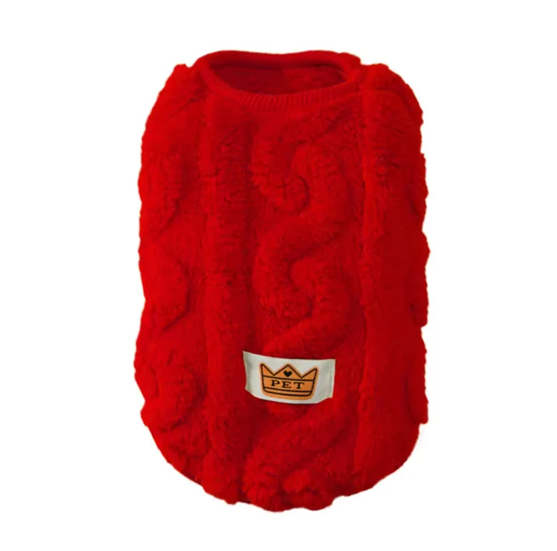 Fleece dog sweater for small to medium dogs, featuring a sleeveless design for added warmth and comfort during cold weather. 6