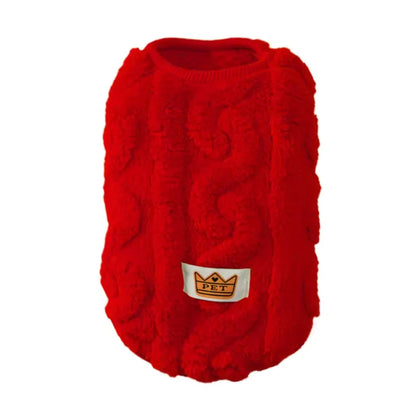 Fleece dog sweater for small to medium dogs, featuring a sleeveless design for added warmth and comfort during cold weather. 6