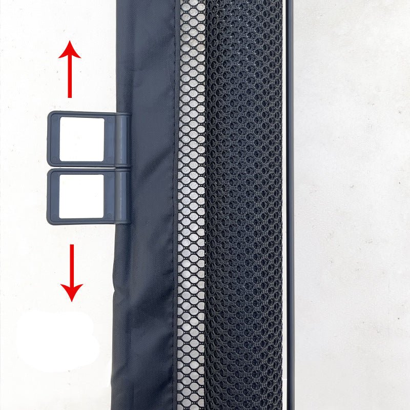 Flexible Black Polyester Pet Safety Net for Home Protection – Easy Installation with Self-Adhesive Hooks and Space-Saving Design 4