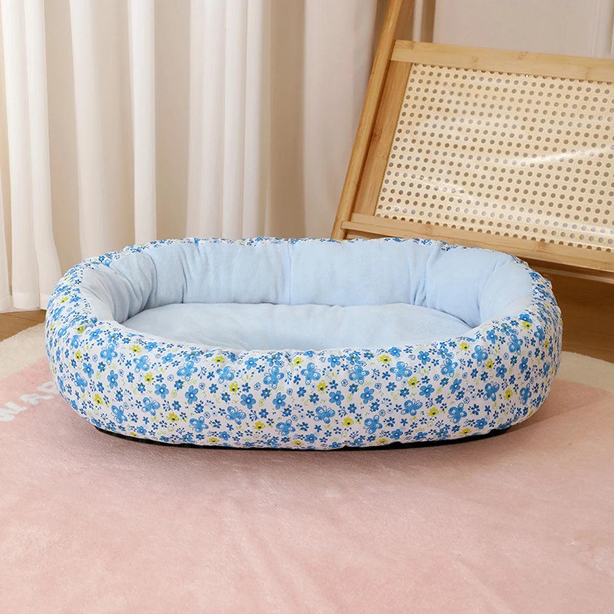 Floral Pet Bed for Small to Medium Dogs and Cats – Cozy All-Season Design 3