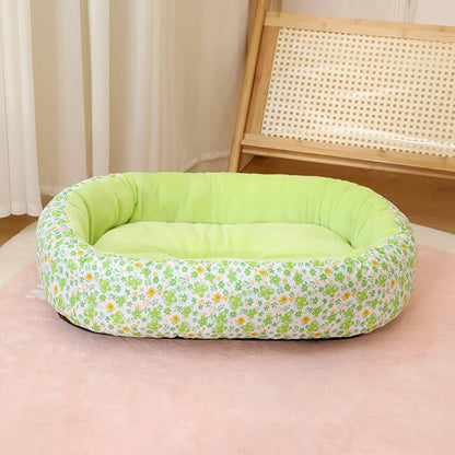 Floral Pet Bed for Small to Medium Dogs and Cats – Cozy All-Season Design 4