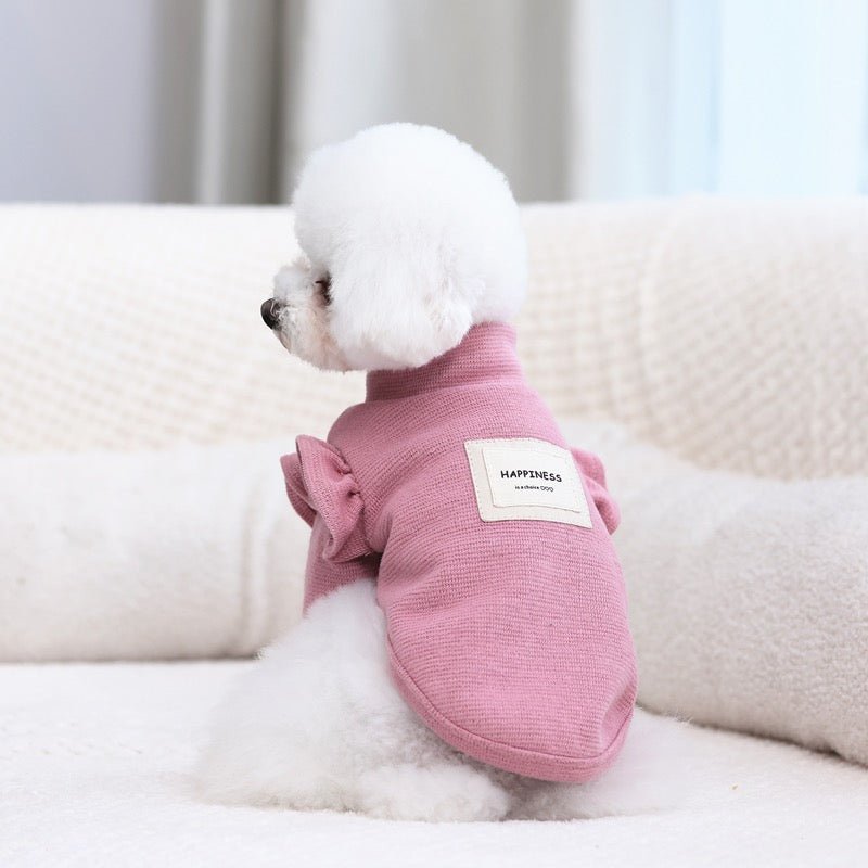 Flower Sleeve Pet Sweater for Small Dogs – Cozy All-Season Wear in Pink, Yellow, Blue 0