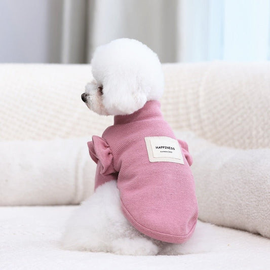 Flower Sleeve Pet Sweater for Small Dogs – Cozy All-Season Wear in Pink, Yellow, Blue 0