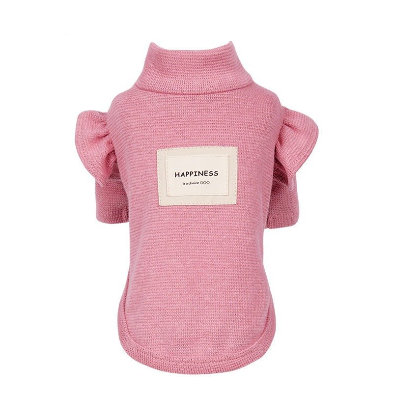 Flower Sleeve Pet Sweater for Small Dogs – Cozy All-Season Wear in Pink, Yellow, Blue 1