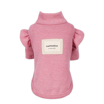 Flower Sleeve Pet Sweater for Small Dogs – Cozy All-Season Wear in Pink, Yellow, Blue 1