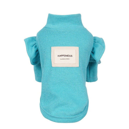 Flower Sleeve Pet Sweater for Small Dogs – Cozy All-Season Wear in Pink, Yellow, Blue 7