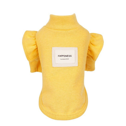 Flower Sleeve Pet Sweater for Small Dogs – Cozy All-Season Wear in Pink, Yellow, Blue 8