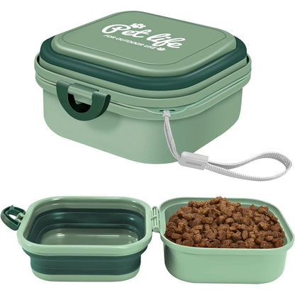 Foldable 2-in-1 Dog Bowl with Lid for Food and Water – Portable and Leak-Proof 0