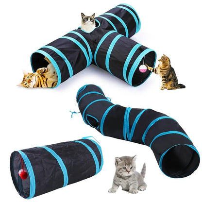 Foldable Cat Tunnel with Cross-Pass Design – Lightweight and Durable Cat Play Tunnel for Indoor Fun 1