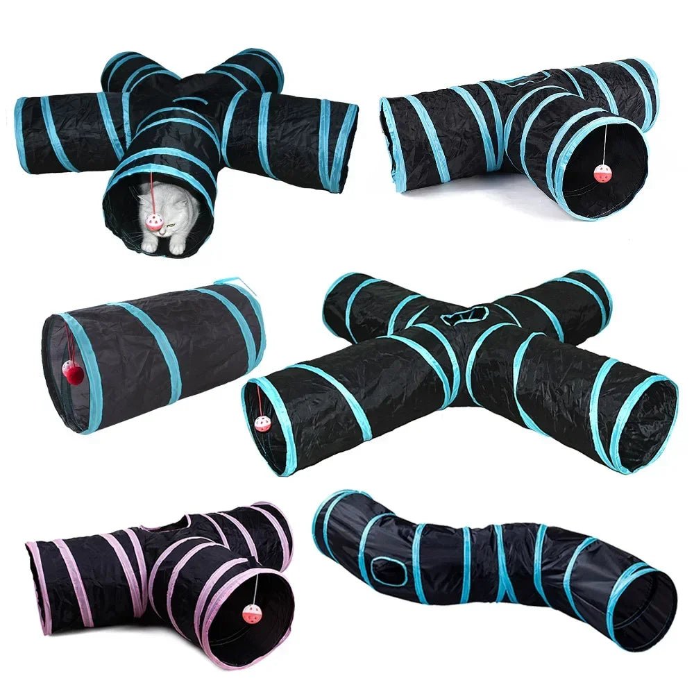 Foldable Cat Tunnel with Cross-Pass Design – Lightweight and Durable Cat Play Tunnel for Indoor Fun 2
