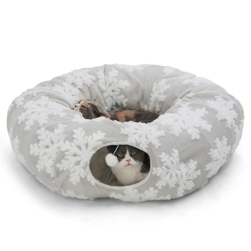 Foldable Cat Tunnel with Soft Plush Bed – Interactive Play and Relaxation Zone 6