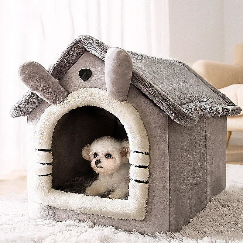 Foldable Dog Bed and Cat Bed – Cozy Portable Kennel for Small Pets, Warm Cotton Design, Easy to Store and Travel 3